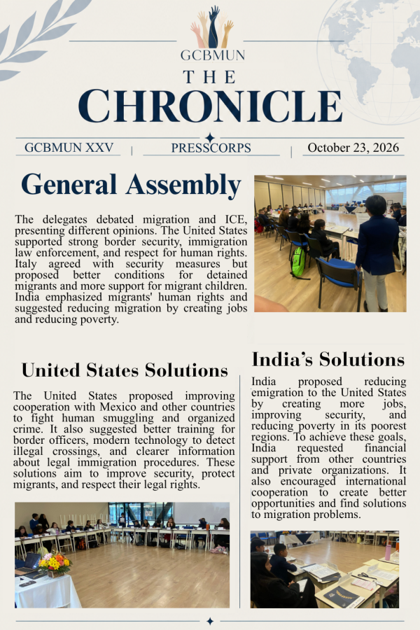 General Assembly - GCB MUN
